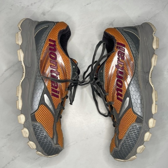 Montrail Orange Gray FluidPost Lace Up Trail Running Sneakers Size 9 - Picture 4 of 7